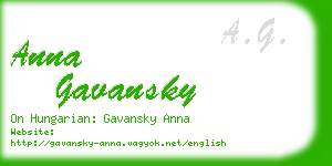 anna gavansky business card